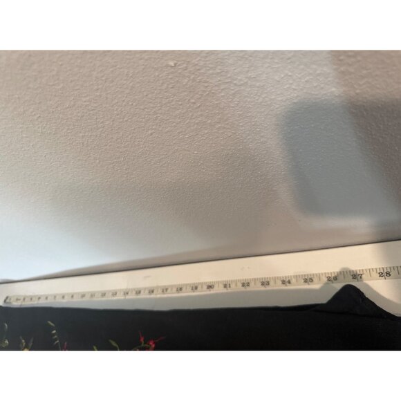 V Christina Womens Jeans Sz 10 Black Embroidered Floral Red Roses Boho FairyCore - Picture 8 of 10